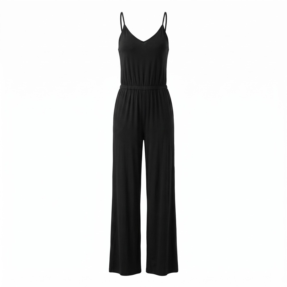 H&M XS Black Sleeveless Cami Wide Leg Jumpsuit Womens Casual Minimalist